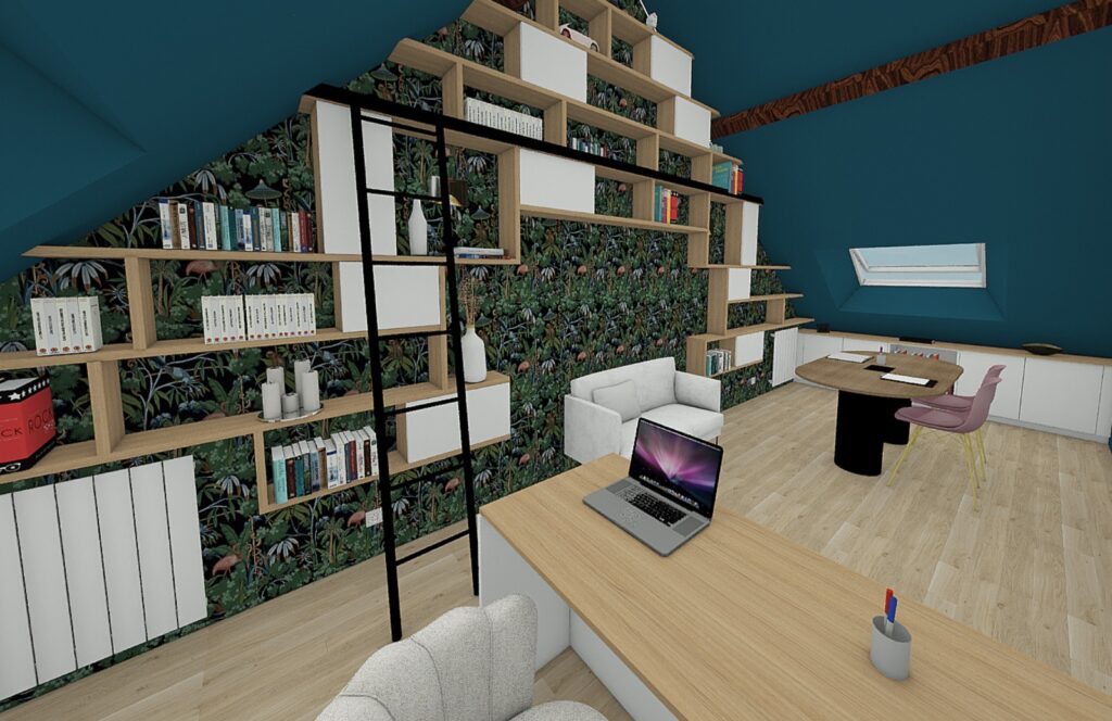 Aménagement d’un intérieur contemporain à Rennes réalisé par Yellow Spot, architectes d’intérieur, avec mobilier sur mesure, optimisation des volumes et finitions soignées.